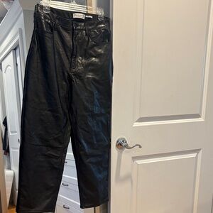 Women’s Black Leather Pants
